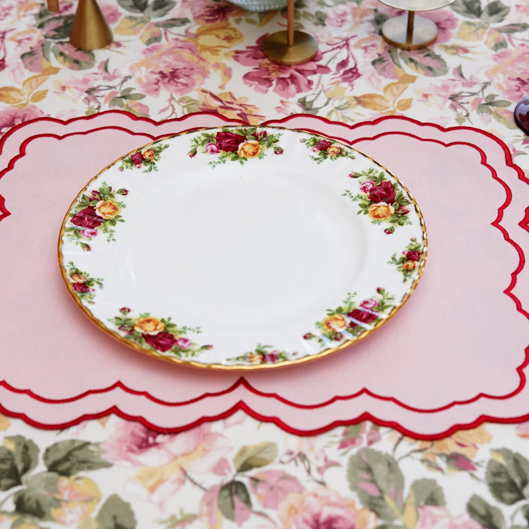 Elara Pink Rectangle Fabric Placemat