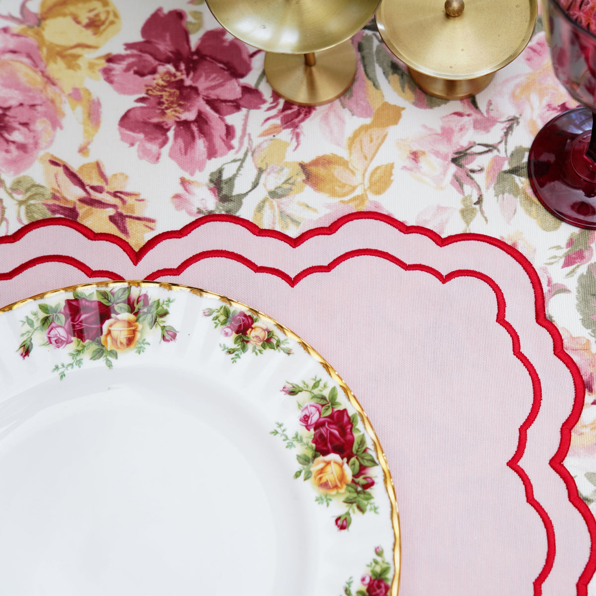 Elara Pink Rectangle Fabric Placemat