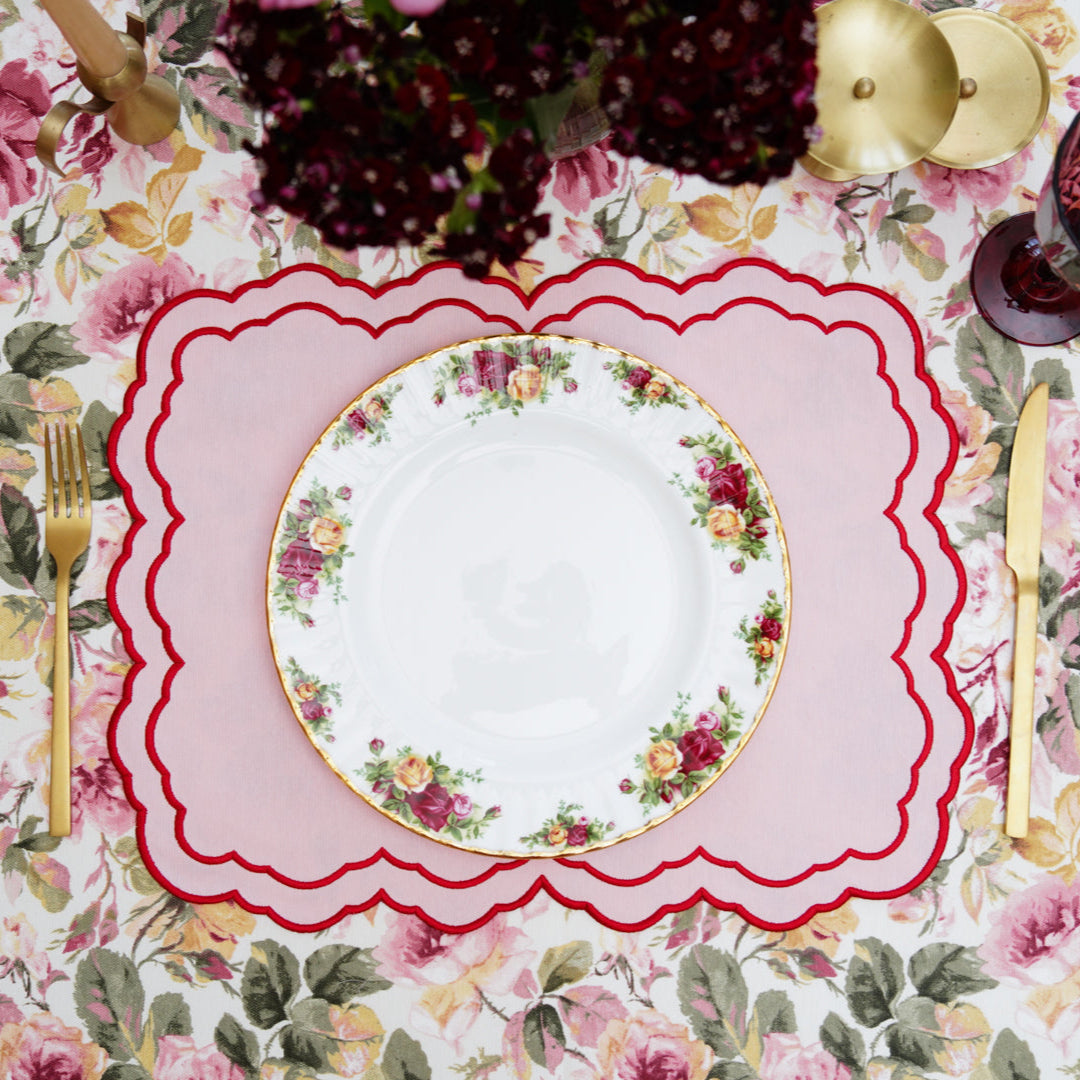 Elara Pink Rectangle Fabric Placemat