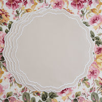 Gratitude Beige Round Fabric Placemat