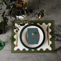 Lustre Dark Green Rectangle Faux Leather Placemat