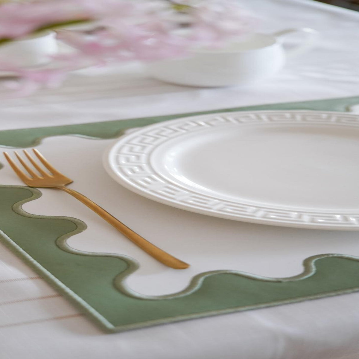 Lustre Green Rectangle Faux Leather Placemat