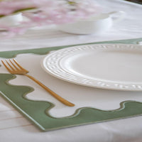 Lustre Green Rectangle Faux Leather Placemat