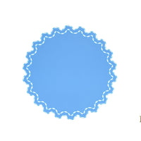 Elysian Light Blue Round Faux Leather Placemat