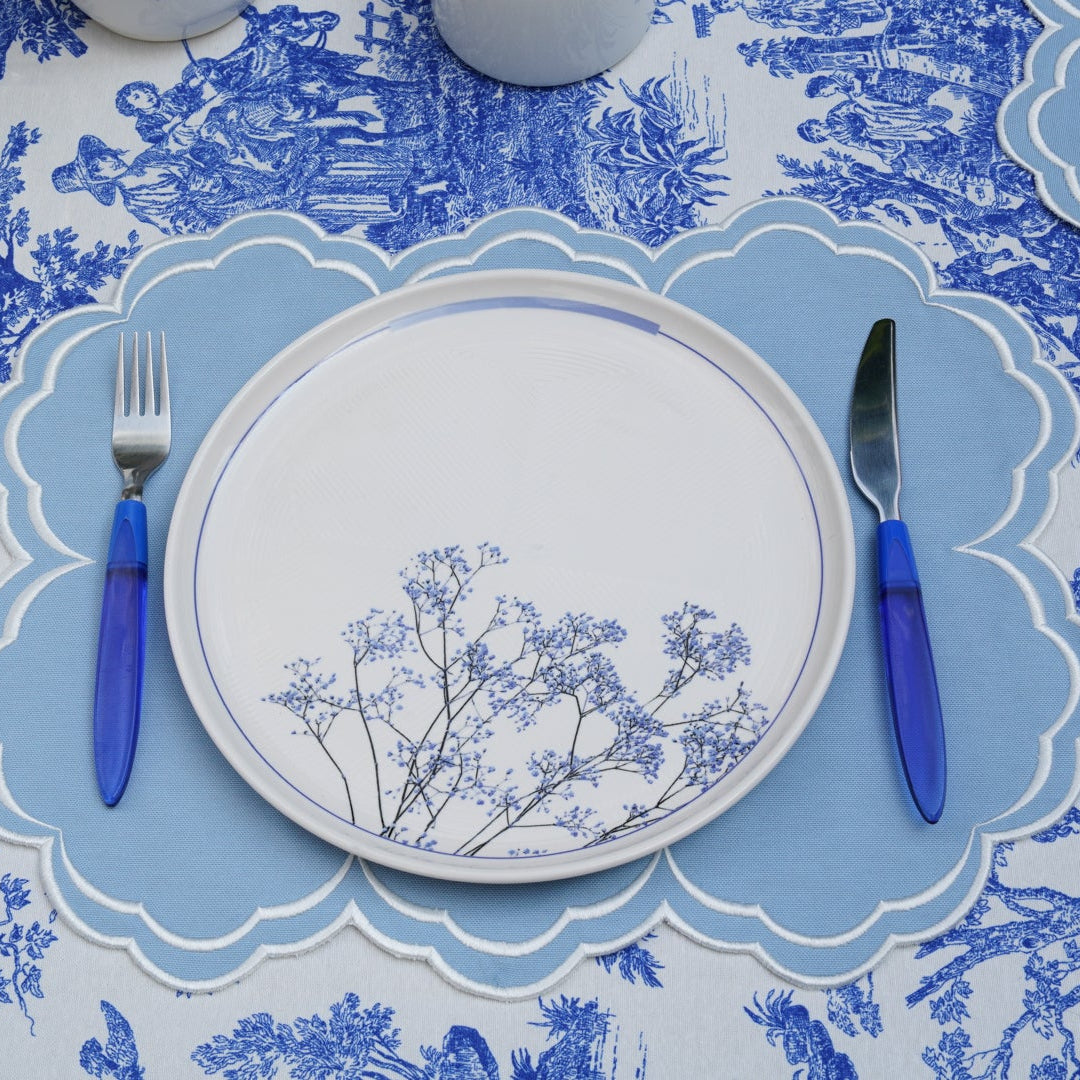 Aquelle Baby Blue Rectangle Fabric Placemat