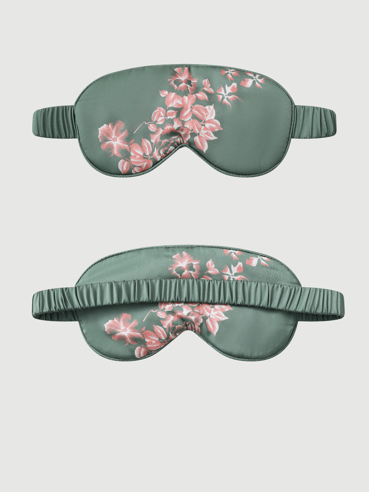 Green Charmeuse Floral Asian Inspired Sleep Mask (Various Colors)