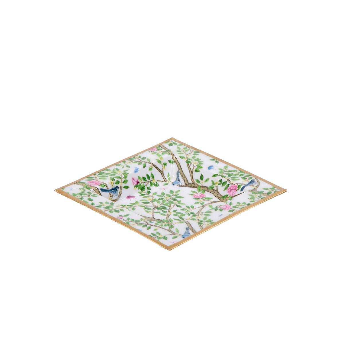 Elsie’s Garden Enameled Tori Trinket Tray – Blue & Pink