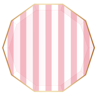 Petal Pink Signature Cabana Stripe Plates