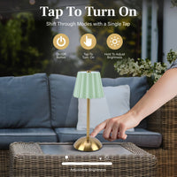 Scalloped Rechargeable Table Lamp – Mint Green