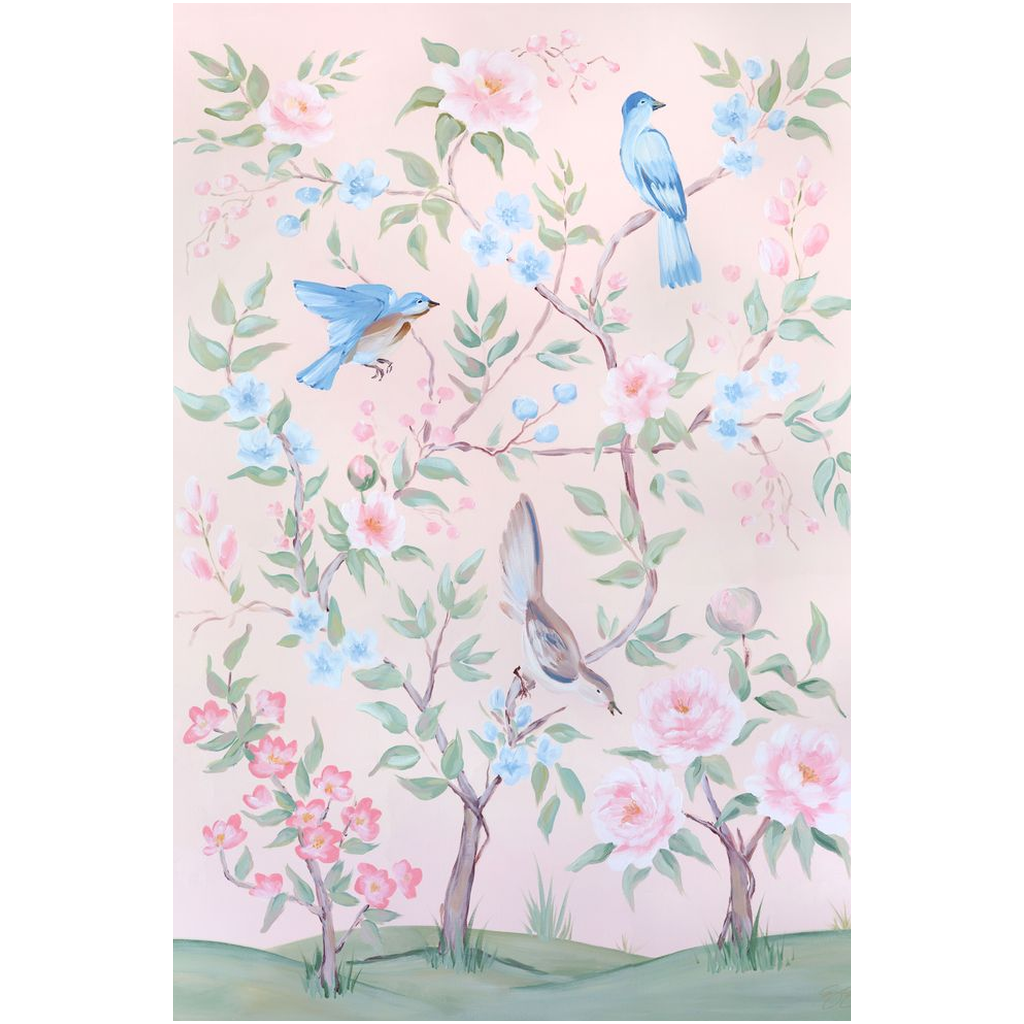 Blush Chinoiserie No. 1 – Fine Art Canvas Print (Various Sizes)