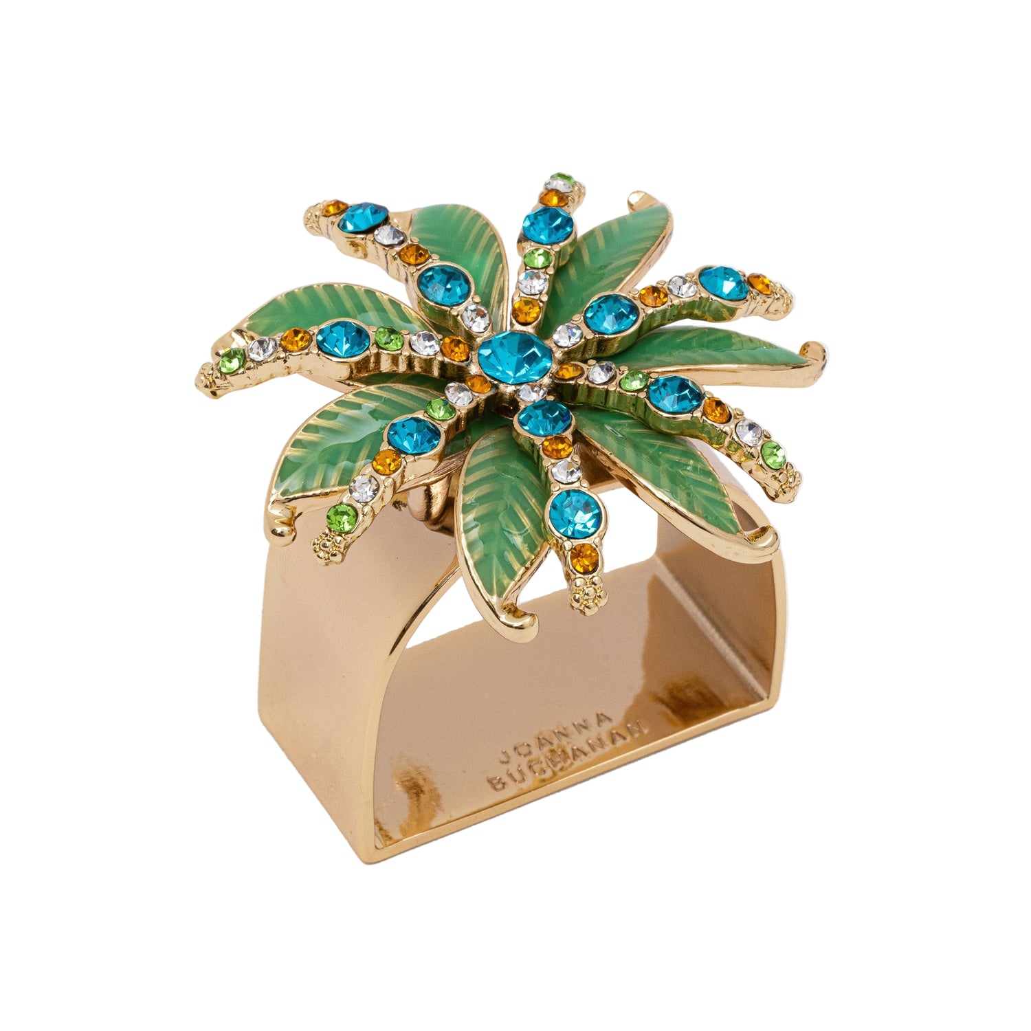 Deco Palm Napkin Rings – Green (Set of 4)