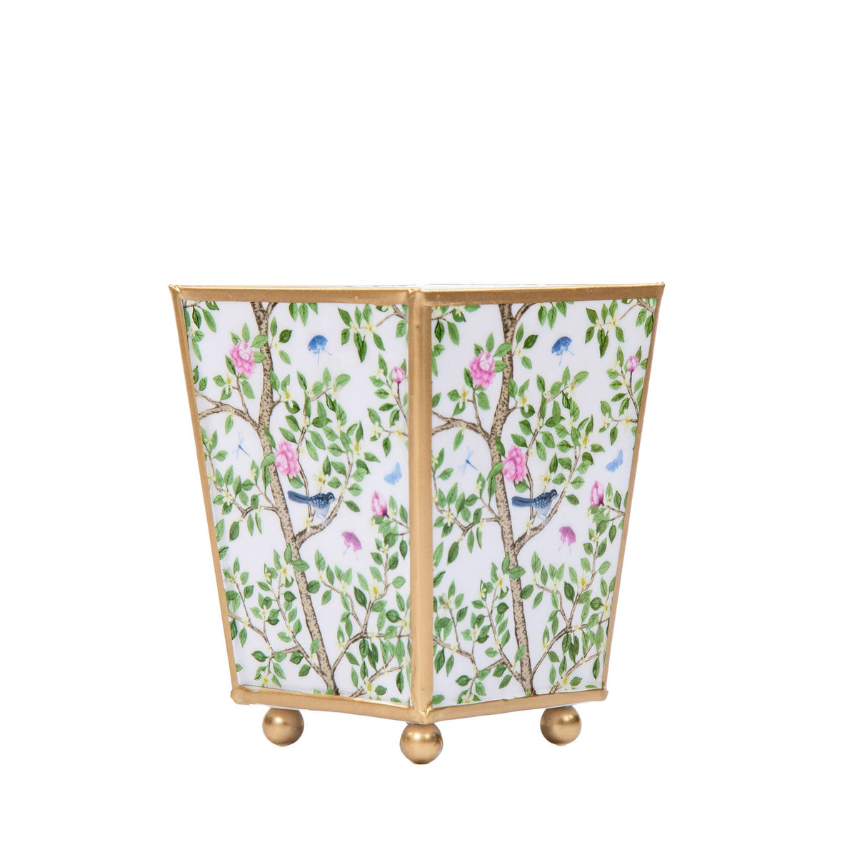 Elsie’s Garden Enameled Square Cachepot Planter – 6"