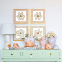 Layered Leaves Pumpkin Jars with 22K Gold Accents in Sheer Orange (Various Sizes)