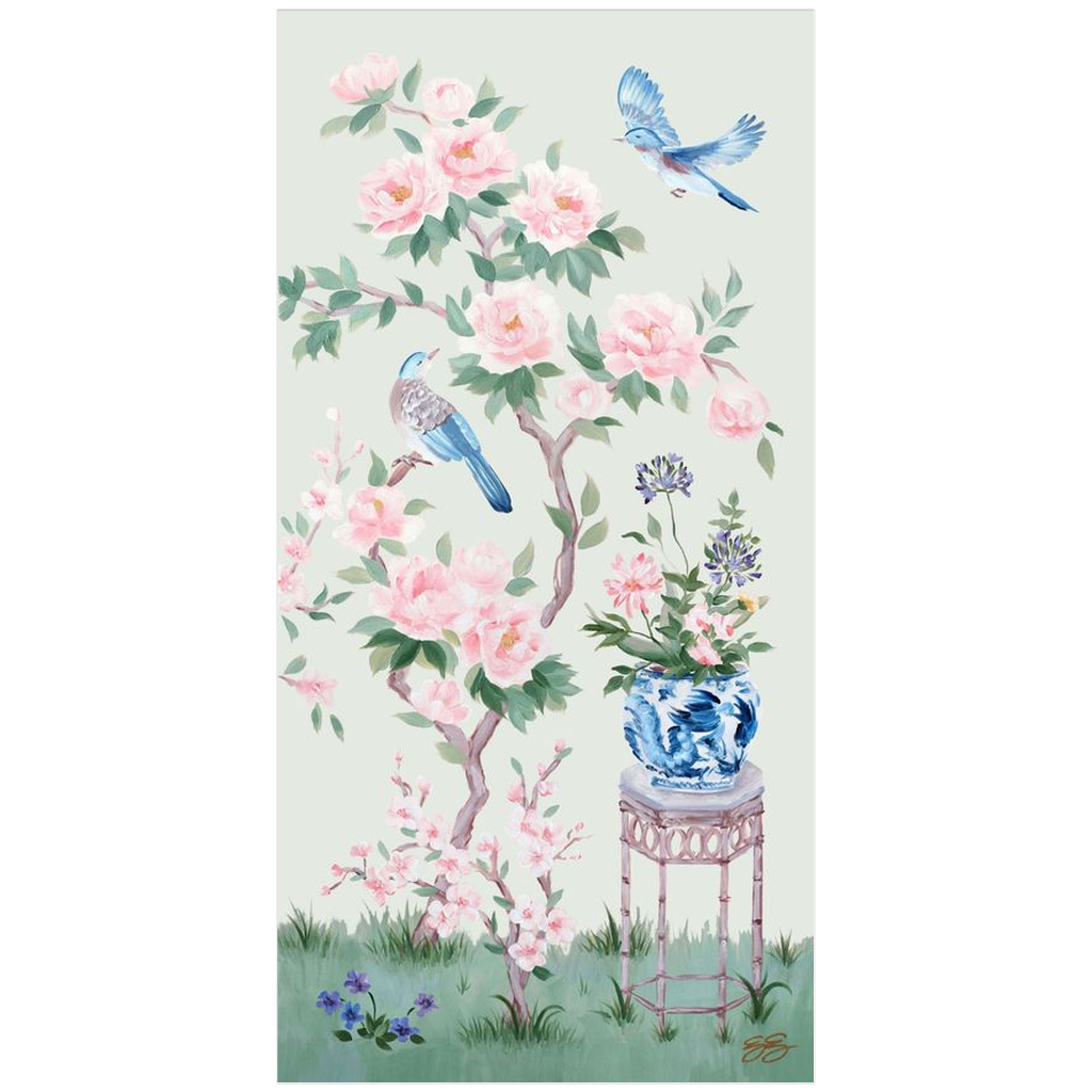 June – Green Chinoiserie Fine Art Paper Print (Various Sizes)