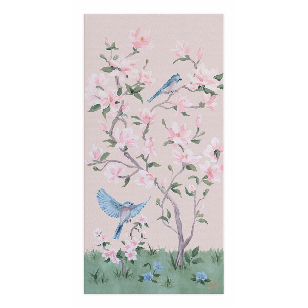 May – Pink Chinoiserie Canvas Wrap (Various Sizes)