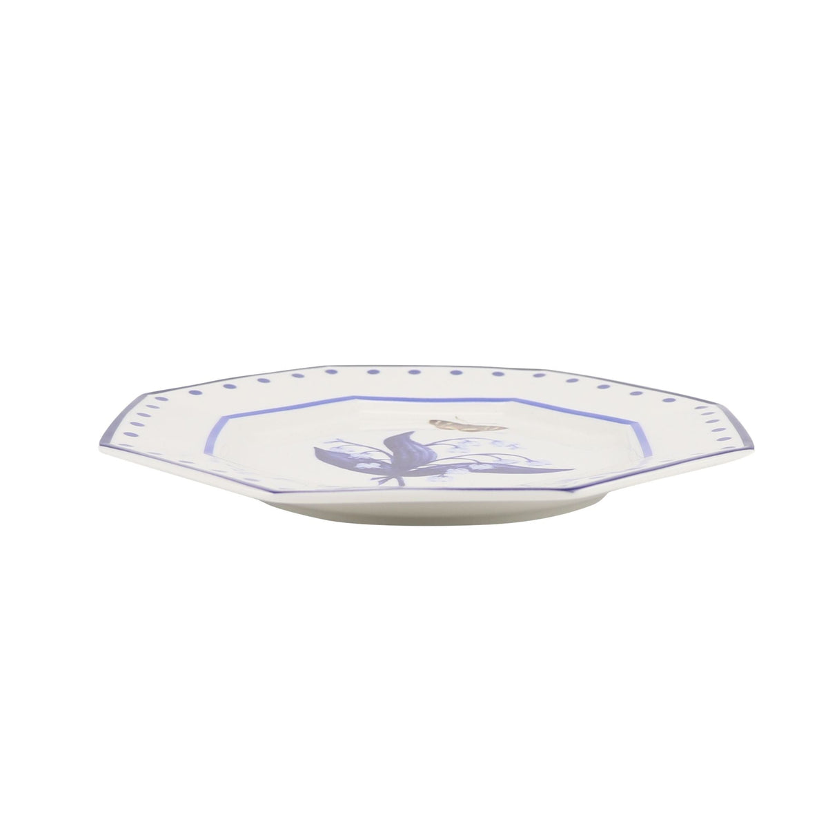 Lily of the Valley and Butterfly Blue and White Salad Plate