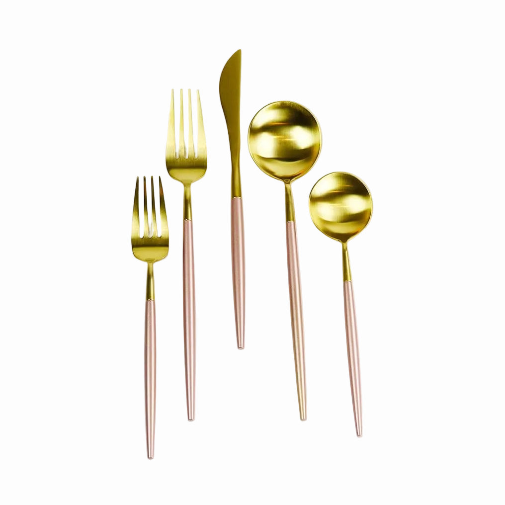 Pink and Gold Obelisk Flatware-20 Pieces
