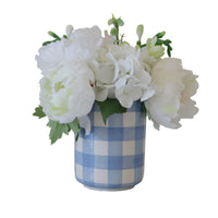 Gingham Large Vase/ Utensil Holder (Various Sizes & Colors)