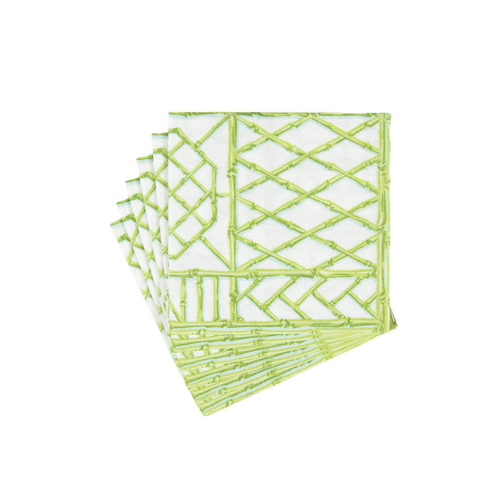 Bamboo Screen Moss Green - Cocktail Napkin
