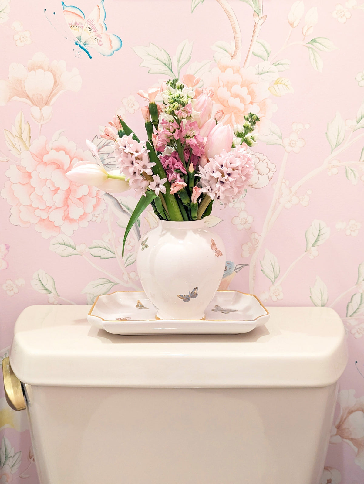 Gilded Butterflies Trays with 22K Gold Accent (Various Sizes)