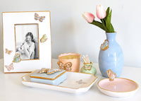 Gilded Butterflies Trays with 22K Gold Accent (Various Sizes)