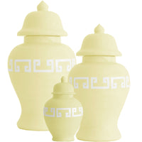 Lemon Sorbet Yellow Greek Key Ginger Jars (Various Sizes)