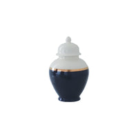 Navy Blue Color Block Ginger Jar with Gold Accent (Various Sizes)