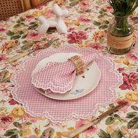 Pink Gingham Placemat & Napkin Set