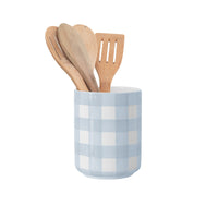 Gingham Large Vase/ Utensil Holder (Various Sizes & Colors)