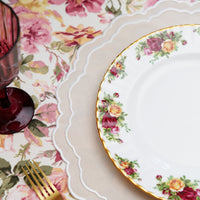 Gratitude Beige Round Fabric Placemat
