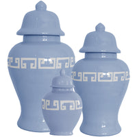 French Blue Greek Key Ginger Jars (Various Sizes)
