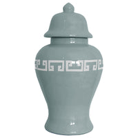 Lamb's Ear Blue Greek Key Ginger Jars (Various Sizes)