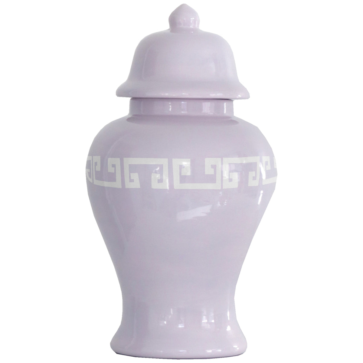 Light Lavender Greek Key Ginger Jars (Various Sizes)