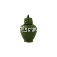 Moss Green Greek Key Ginger Jars (Various Sizes)