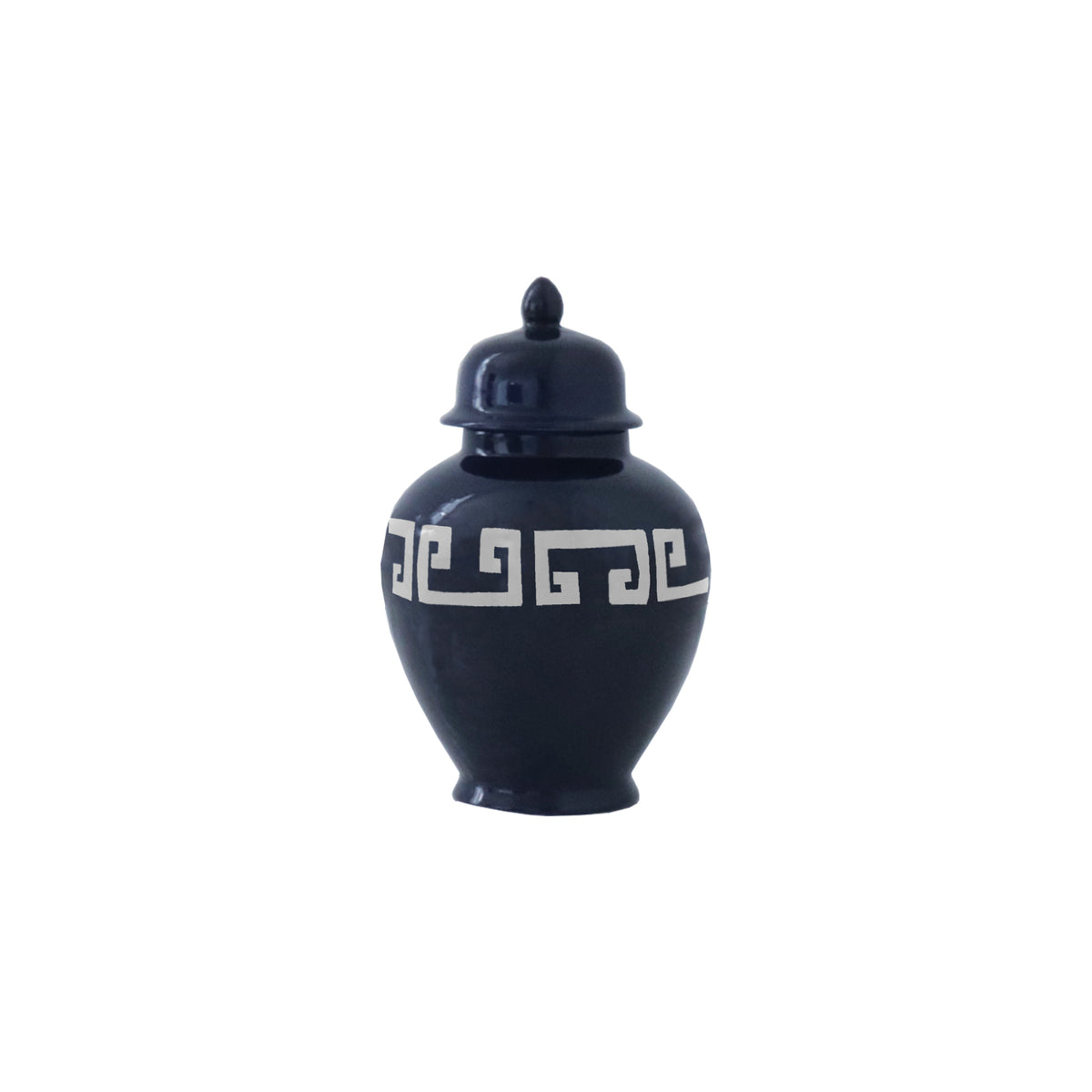 Navy Blue Greek Key Ginger Jars (Various Sizes)