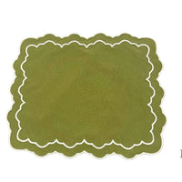 Green Rectangle Scalloped Placemat
