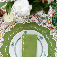 Harmony Green Round Fabric Placemat & Napkin Set