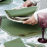 Mireli Green Rectangle Fabric Placemat & Napkin Set