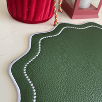 Opus Green Wavy Faux Leather Placemat