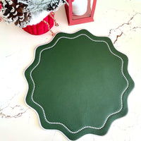 Opus Green Wavy Faux Leather Placemat