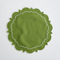 Harmony Green Round Fabric Placemat & Napkin Set