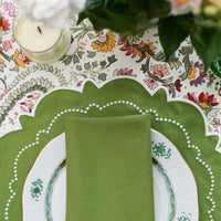 Harmony Green Round Fabric Placemat & Napkin Set