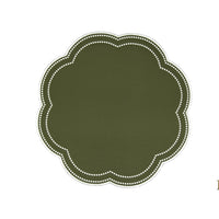 Nurture Green Scalloped Faux Leather Placemat