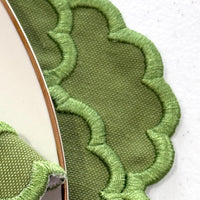 Cressida Green Round Fabric Placemat & Napkin Set
