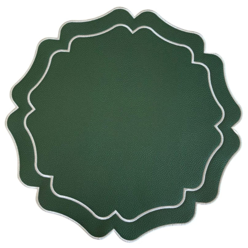 Green Wavy Faux Leather Placemat