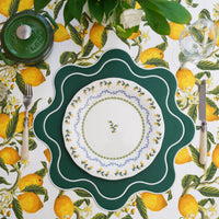 Haven Green Wavy Edge Faux Leather Placemat