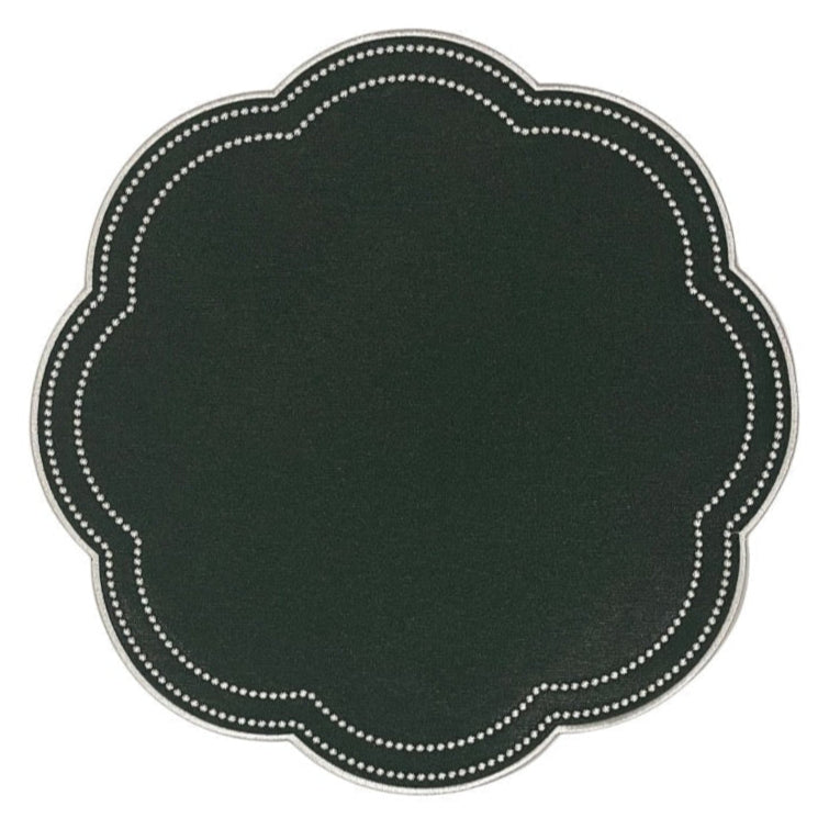 Green Scalloped Faux Leather Placemat