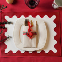 Lustre Red Rectangle Faux Leather Placemat