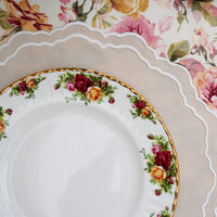 Gratitude Beige Round Fabric Placemat
