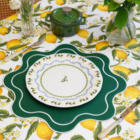 Haven Green Wavy Edge Faux Leather Placemat